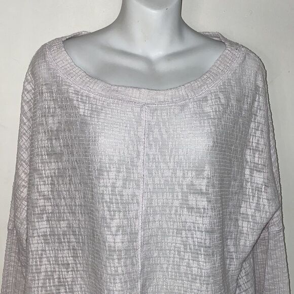 DYLAN White Slub Knit Lightweight Boxy Fit Top-S - Picture 2 of 6